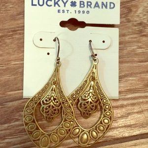 Lucky Brand Hammered Gold Earrings NWT